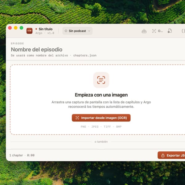 Argo, una app para crear chapters de Podcasting 2.0 en el Mac